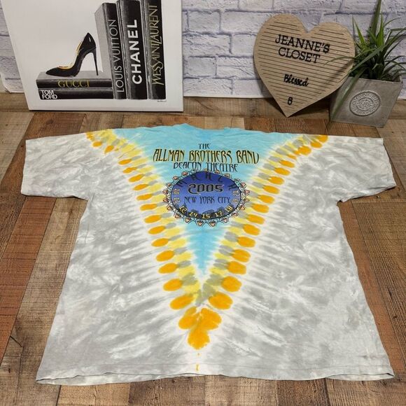 Vintage Allman Brothers Tie Dye T Shirt Liquid Blue Tag XXL - Picture 7 of 13